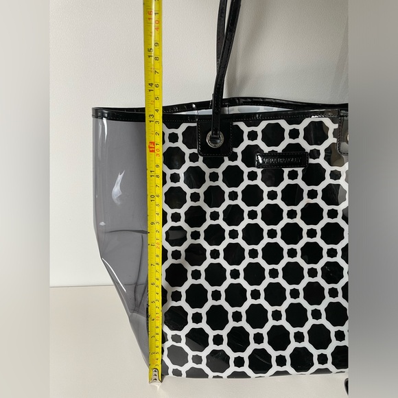 Vera Bradley Black and White Clear Plastic PVC Large Tote with Make up bag set - Picture 8 of 15